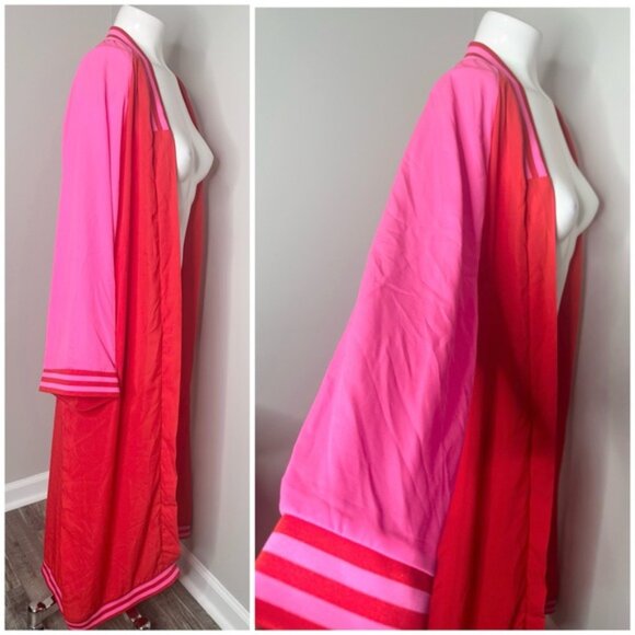 JULIE & JOY Pink and Red DUSTER/ PRELOVED -1X - Picture 5 of 7